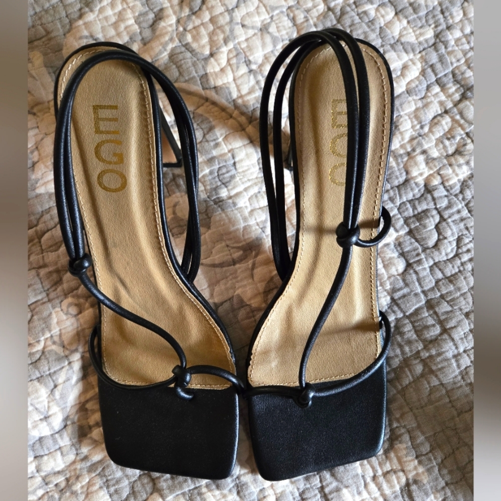 EGO Black Strappy High Heals Size 6